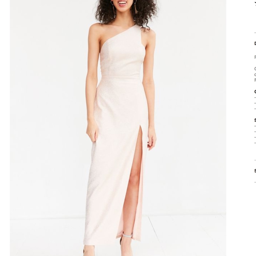 Silence + Noise Metallic One Shoulder Cutout Dress